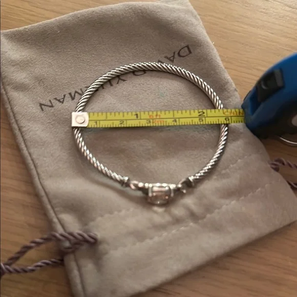 David Yurman Silver Bracelet with Pink Gemstone small - Picture 4 of 4